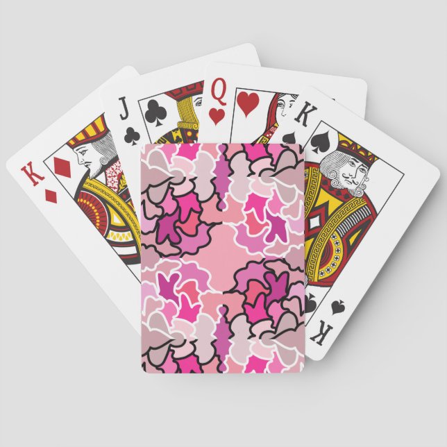 Into The Pink Mid Century Geometric Pattern Art Playing Cards (Back)