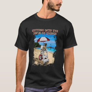 Into the Swim of Things Rescuer Swimming Pool Atte T-Shirt