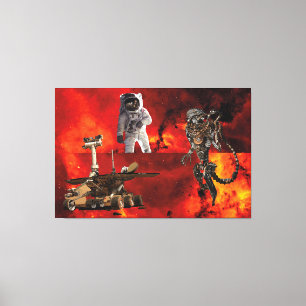 "Into the Unknown: Cosmonaut in the Cosmos Canvas Print