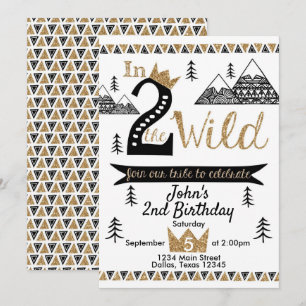 Into the Wild 2nd Birthday Party Invitation Tribal