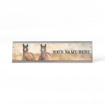 Into the Wild Horse Desk or Hanging Name Plate