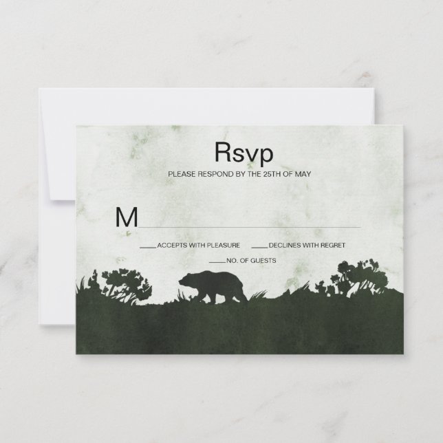 Into the Wild Rust Emerald Green Landscape RSVP Card (Front)