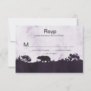 Into the Wild Rustic Purple Landscape RSVP Card