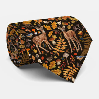 Into the woods/Autumn deer on black Tie