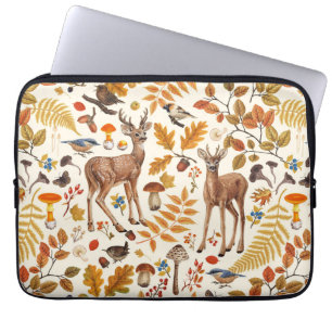 Into the woods/Autumn deer on off white Laptop Sleeve