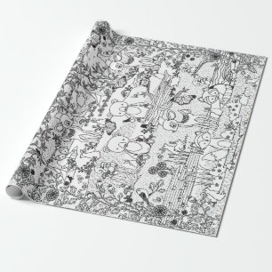 Into the Woods Woodland Animal Ready to Colour Wrapping Paper