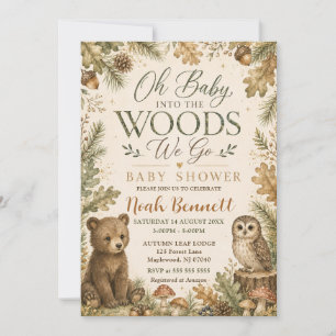 Into the Woods Woodland Baby Shower Invitation