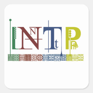 INTP Logo - Myers-Briggs Name Tag/Sticker Square Sticker