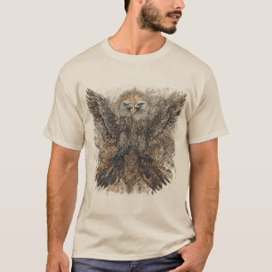 Intricate Artwork Featuring Two Eagles with Ornate T-Shirt