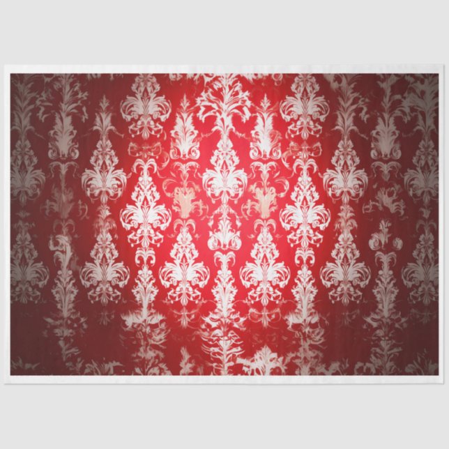 Intricate Beautiful Christmas Damask Tissue Paper (Front)