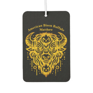 Intricate Bison Design With Tribal Elements Car Air Freshener