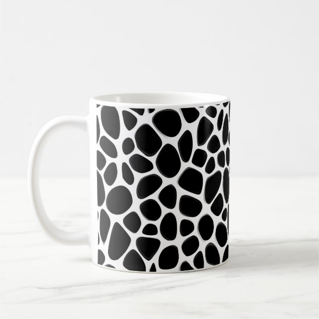 Intricate Black and White Pattern Coffee Mug (Left)