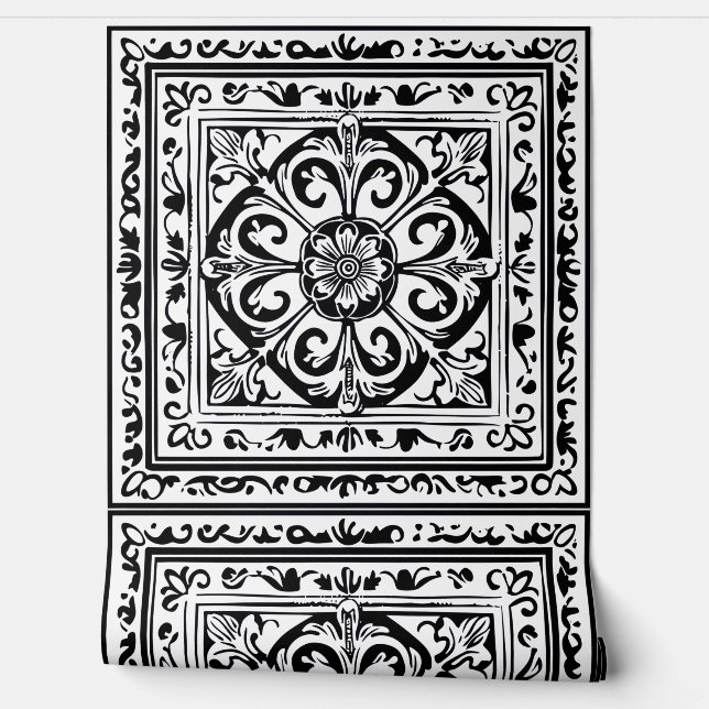Intricate black and white wallpaper (Unrolling)