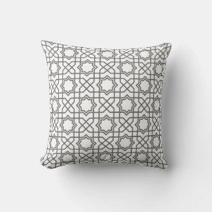 Intricate black geometric pattern with star-like cushion