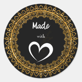Intricate Black & Gold Love Mandala Stickers