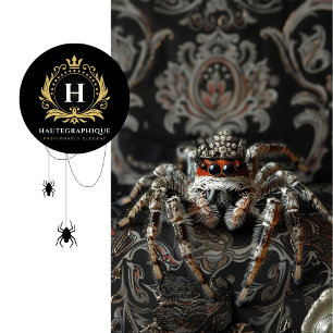Intricate Black Regal Crowned Spider Art Tissue Paper