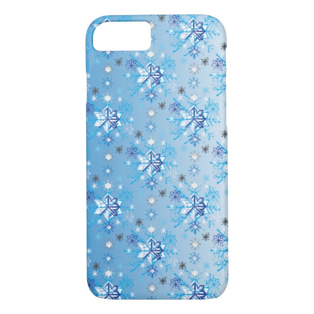 Intricate blue and white stars and snowflakes Case-Mate iPhone case (Back)