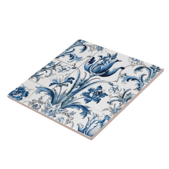 Intricate Blue Rustic Azulejo Tiles (Side)