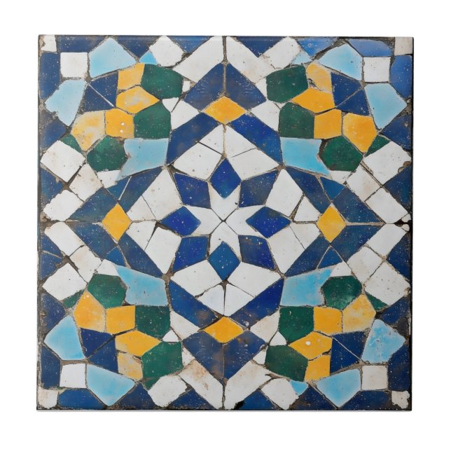 Intricate Blue Tile Pattern (Front)