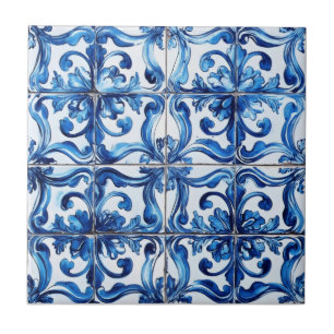 Intricate Blue Tile Pattern