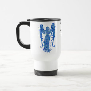 Intricate Blue Tribal Virgo Travel Mug