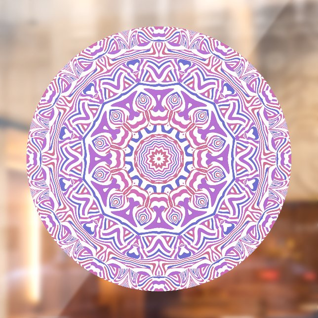 Intricate Bold Groovy Boho Hippie Abstract Mandala Window Cling (Sheet 2)