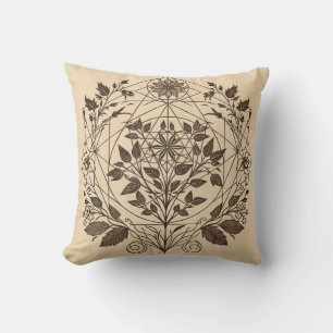 Intricate Botanical Throw Pillow