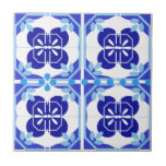 Intricate Bright Blue Navy Azulejos Style  Tile<br><div class="desc">Inspired by Portuguese Azulejos,  these beautiful bright blue tiles make stunning backsplashes for kitchens and bathrooms. These can also be framed for hanging on walls as accent decor.</div>