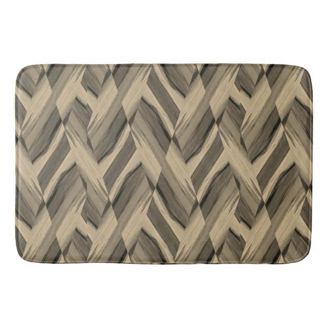 Intricate Brown Marble Pattern Bath Mat (Front)