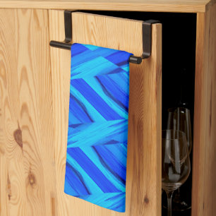 Intricate Cobalt Blue Marble Pattern Tea Towel