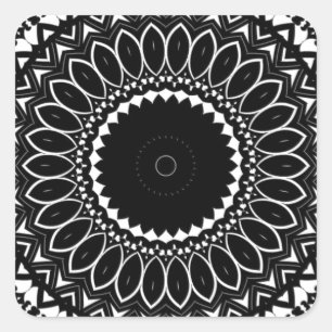 Intricate Colour-it-yourself Kaleidoscopic Pattern Square Sticker