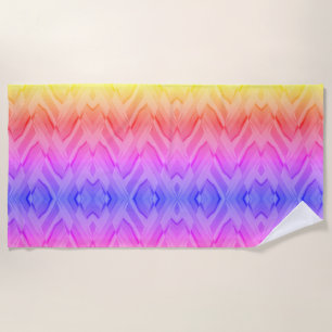 Intricate Coral and Pink Hues Marble Pattern Beach Towel