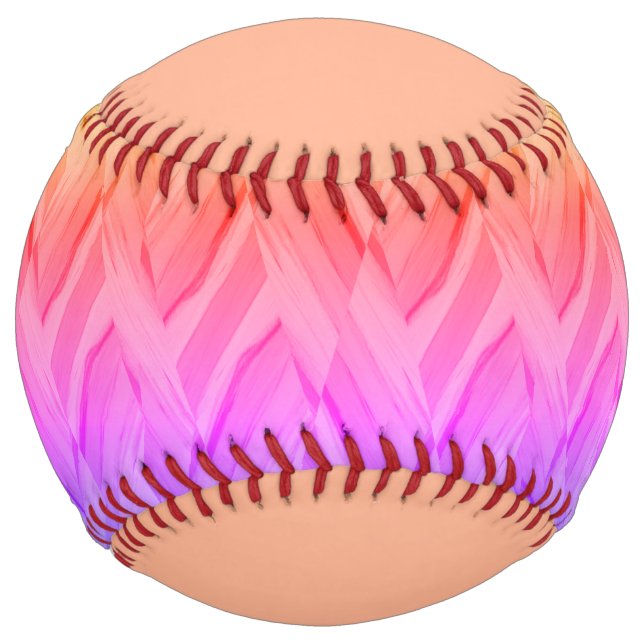 Intricate Coral and Pink Hues Marble Pattern Softball (Front)