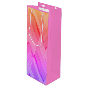 Intricate Coral and Pink Hues Marble Pattern Wine Gift Bag