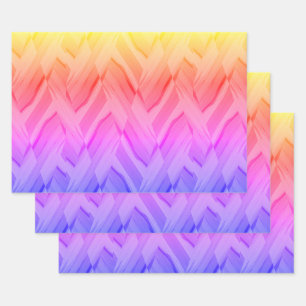 Intricate Coral and Pink Hues Marble Pattern Wrapping Paper Sheet