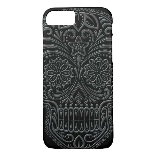Intricate Dark Sugar Skull Case-Mate iPhone Case (Back)