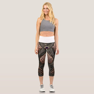 Intricate Digital Mandala Art Capri Leggings