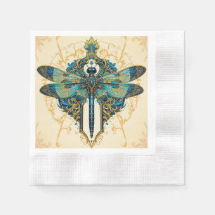 Intricate Dragonfly Artwork Napkin