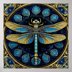 Intricate Dragonfly Artwork Poster