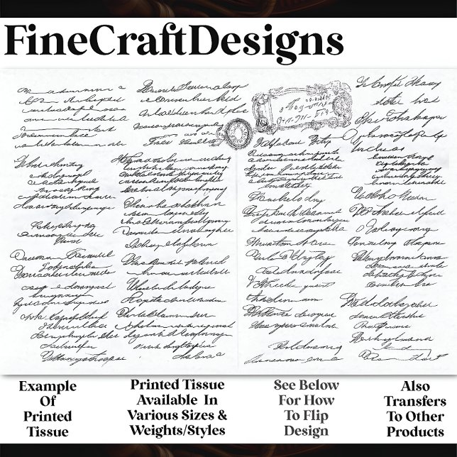 Intricate Elegant Cursive Writing  AF2 Decoupage Tissue Paper (Creator Uploaded)
