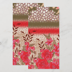 Intricate fabric design featuring floral patterns 