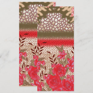 Intricate fabric design featuring floral patterns 