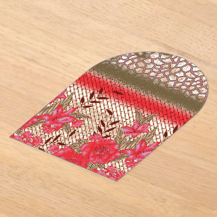 Intricate fabric design featuring floral patterns  acrylic invitations