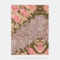 Intricate fabric design featuring floral patterns 