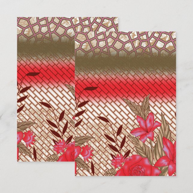 Intricate fabric design featuring floral patterns  card (Front/Back)