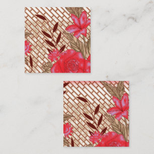 Intricate fabric design featuring floral patterns  card