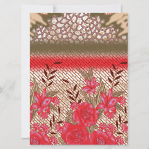 Intricate fabric design featuring floral patterns card