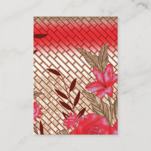 Intricate fabric design featuring floral patterns enclosure card