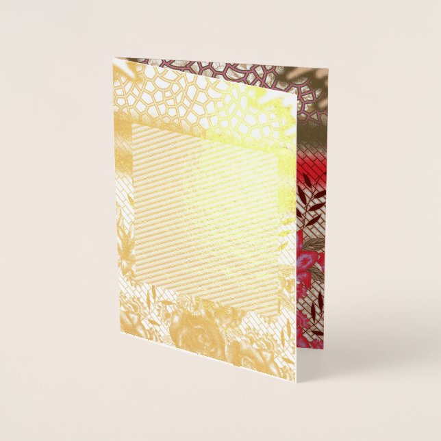 Intricate fabric design featuring floral patterns  foil card (Front)