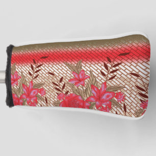 Intricate fabric design featuring floral patterns golf head cover